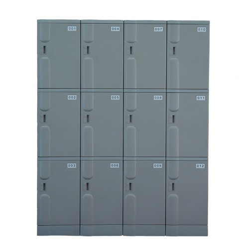 3 Tiers Plastic Locker Storage Cabinet 12 Doors