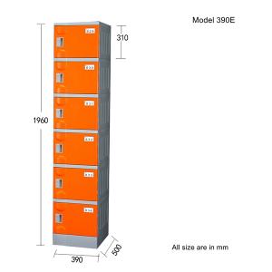 390E Six tiers locker---ABS plastic for gym and school students