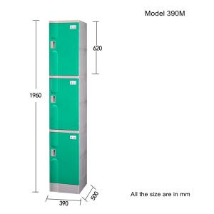 390M Three tiers locker---ABS plastic storage cabinet